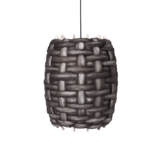 The Rousie Pendant is handcrafted from carded Otago Romney wool and Okoumé marine plywood, finished with a durable water-based polycrylic coating.